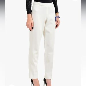 BOSS Hugo Boss Tulina Side Zip Straight Leg White Trouser Office Work Pants